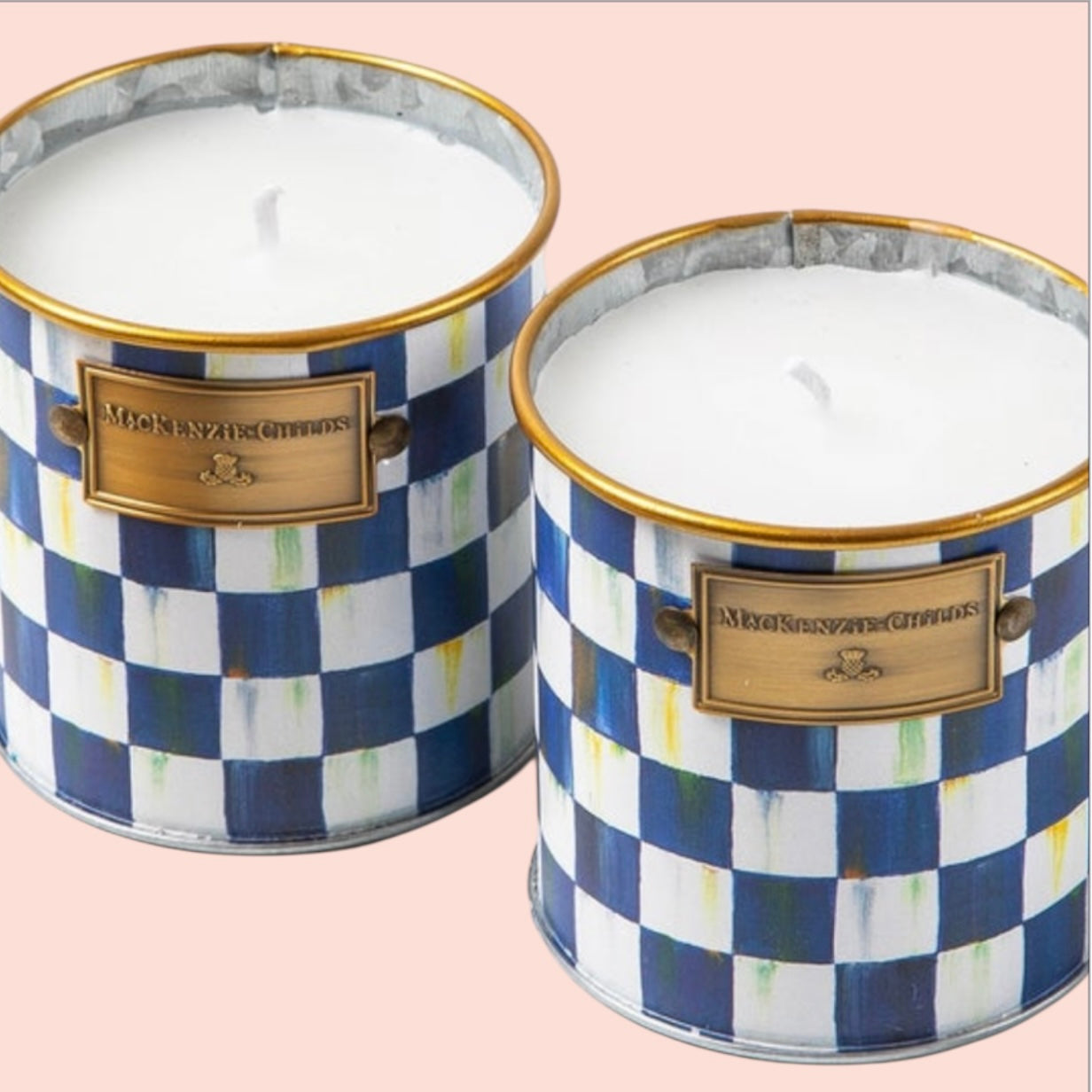 Royal Check Small Citronella Candles, Set Of 2