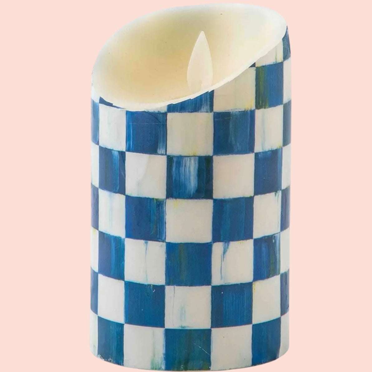 MacKenzie-Childs
Royal Check Flickering Pillar Candle, 5"