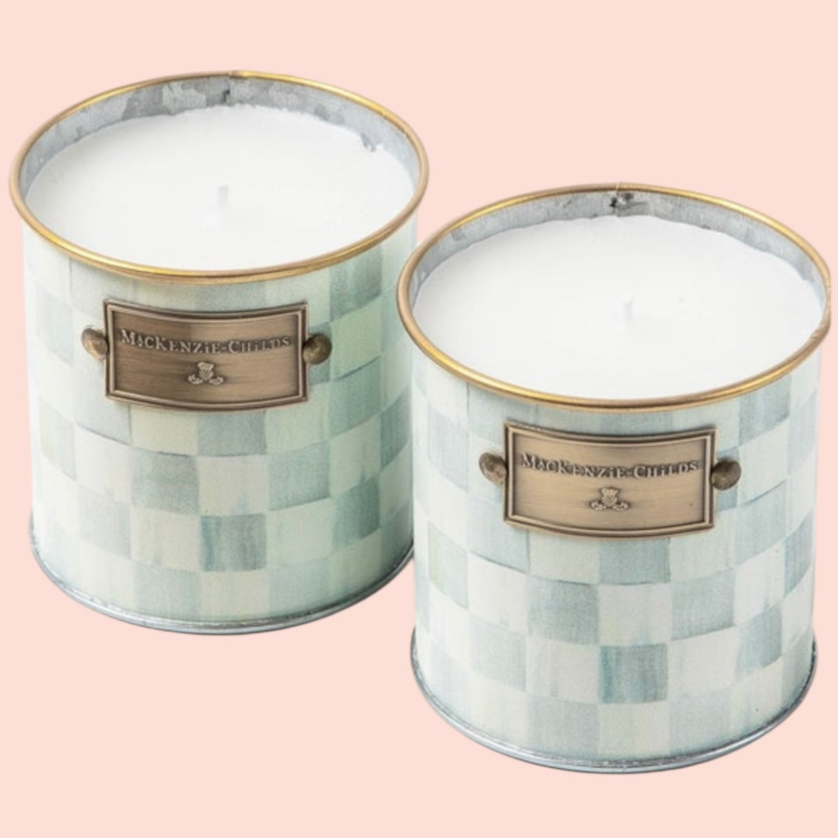 Sterling Check Small Citronella Candles, Set Of 2